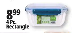 Ocean State Job Lot Think Fresh Rectangular Food Storage Container Set 4 Piece offer