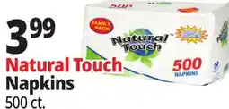 Ocean State Job Lot Natural Touch Family Pack 1-Ply Paper Luncheon Napkins 500-count offer