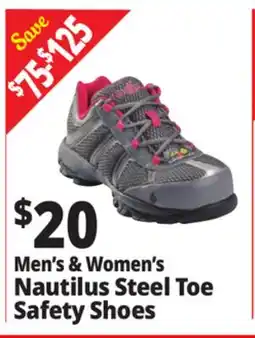 Ocean State Job Lot Men's & Women's Nautilus Steel Toe Safety Shoes offer