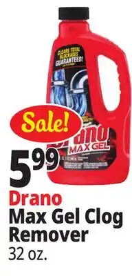 Ocean State Job Lot Drano Pro Strength Max Gel Clog Remover 32 oz offer
