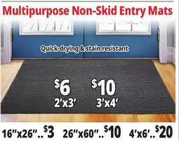 Ocean State Job Lot Multipurpose Non-Skid Entry Mats offer
