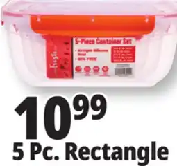 Ocean State Job Lot Think Fresh Rectangular Food Storage Container Set 5 Piece offer