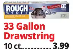 Ocean State Job Lot Rough Stuff 33 Gal Outdoor Trash Bags with Drawstring 10 Count offer