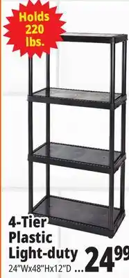 Ocean State Job Lot 4-Tier Plastic Light-duty offer