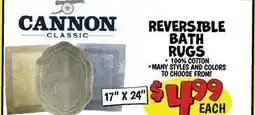 Ollie's CANNON REVERSIBLE CLASSIC BATH RUGS offer
