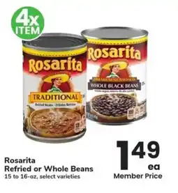 Albertsons Rosarita refried or whole beans offer