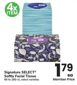 Albertsons Signature select softly facial tissue offer