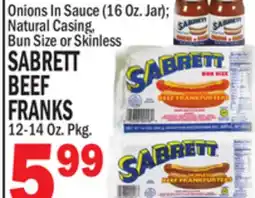 C Town SABRETT BEEF FRANKS 12-14 Oz. Pkg offer