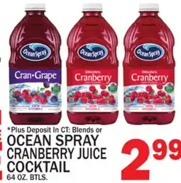 C Town OCEAN SPRAY CRANBERRY JUICE COCKTAIL offer