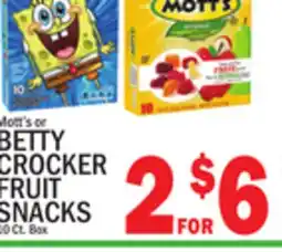 C Town Mott's or BETTY CROCKER FRUIT SNACKS offer