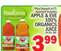 C Town APPLE & EVE 100% ORGANICS JUICE offer