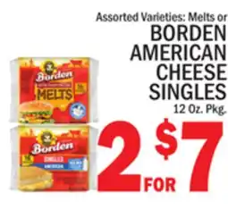 C Town BORDEN AMERICAN CHEESE SINGLES offer