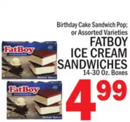 C Town FATBOY ICE CREAM SANDWICHES offer