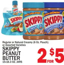 C Town SKIPPY PEANUT BUTTER 15-16.3 OZ. JARS offer