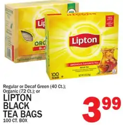 C Town LIPTON BLACK TEA BAGS 100 CT. BOX offer