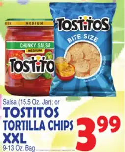 Bravo Supermarkets TOSTITOS TORTILLA CHIPS XXL 9-13 Oz. Bag offer