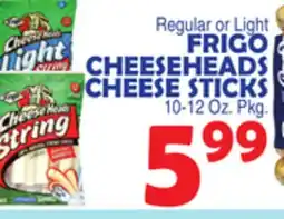 Bravo Supermarkets FRIGO CHEESEHEADS CHEESE STICKS offer