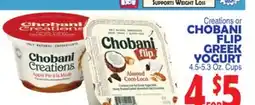 Bravo Supermarkets CHOBANI FLIP GREEK YOGURT offer
