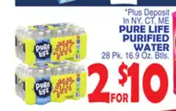 Bravo Supermarkets PURE LIFE PURIFIED WATER offer