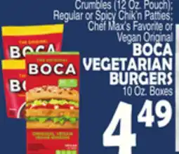 Bravo Supermarkets BOCA VEGETARIAN BURGERS 10 Oz. Boxes offer