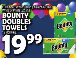 Bravo Supermarkets BOUNTY BOUNTY DOUBLES DOUBLES TOWELS offer
