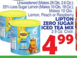 Bravo Supermarkets LIPTON ZERO SUGAR ICED TEA MIX offer