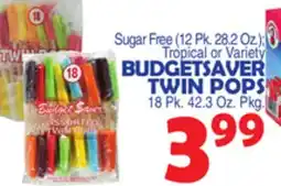 Bravo Supermarkets BUDGETSAVER TWIN POPS 18 Pk. 42.3 Oz. Pkg offer