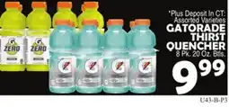 Bravo Supermarkets GATORADE THIRST QUENCHER offer