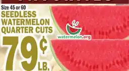 Bravo Supermarkets SEEDLESS WATERMELON QUARTER CUTS offer