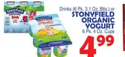 Bravo Supermarkets STONYFIELD ORGANIC YOGURT, 6 Pk. 4 Oz. Cups offer