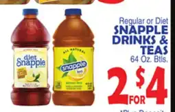 Bravo Supermarkets SNAPPLE DRINKS & TEAS offer