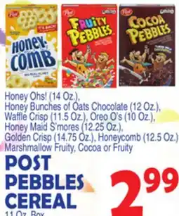 Bravo Supermarkets POST PEBBLES CEREAL offer