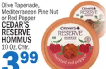Bravo Supermarkets CEDAR'S RESERVE HOMMUS offer