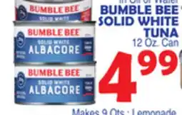 Bravo Supermarkets BUMBLE BEE SOLID WHITE TUNA offer