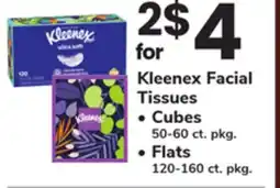 ACME Kleenex Facial Tissues • Cubes 50-60 ct. pkg. • Flats 120-160 ct. pkg offer