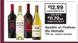 ACME Apothic or Chateau Ste Michelle offer