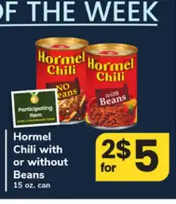 ACME Hormel Chili with or without Beans offer