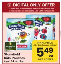 ACME Stonyfield Kids Pouches offer