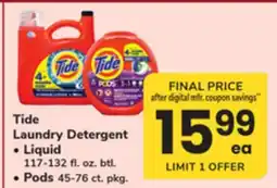 ACME Tide Laundry Detergent Liquid 117-132 fl. oz. btl. Pods 45-76 ct. pkg offer
