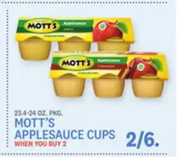 Kings Food Markets MOTT'S APPLESAUCE CUPS offer