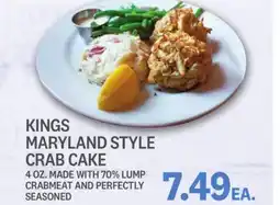 Kings Food Markets KINGS MARYLAND STYLE CRAB CAKE offer