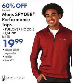 Boscov's Mens SPYDER Performance Tops offer