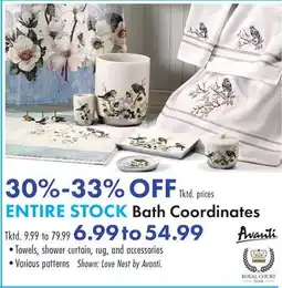 Boscov's ENTIRE STOCK Bath Coordinates offer