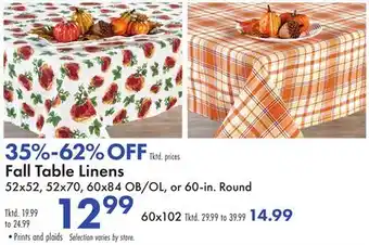 Boscov's Fall Table Linens offer