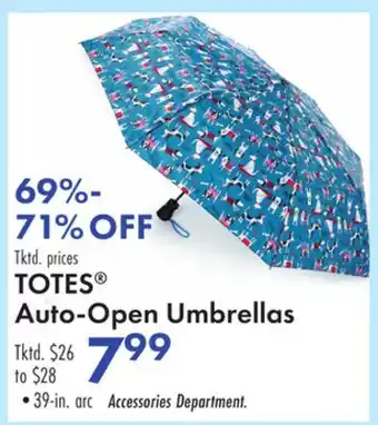 Boscov's TOTES Auto-Open Umbrellas offer