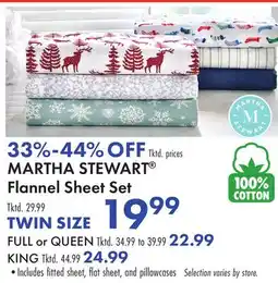 Boscov's MARTHA STEWART Flannel Sheet Set offer