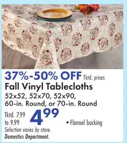 Boscov's Fall Vinyl Tablecloths offer