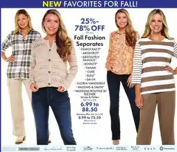 Boscov's Fall Fashion Separates offer