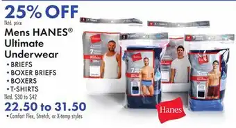 Boscov's Mens HANES Ultimate Underwear offer