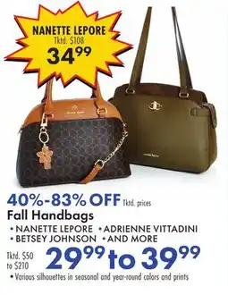 Boscov's Fall Handbags offer